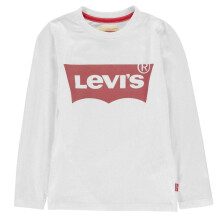 (4 Years, White) Levis Boys Batwing Logo Long-Sleeved T-Shirt