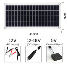 2X 15W Panneau Solaire 12-18V Cellule Solaire Panneau Solaire pour Téléphone RV Voiture MP3 PAD Chargeur Extérieur Batterie Alimentation B