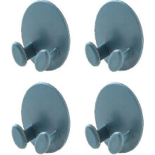 Oval Socket Cable Hook Multi-function Adhesive Plug Holder Cord Organizer Storage Rack Key Hanger (blue) (4pcs)
