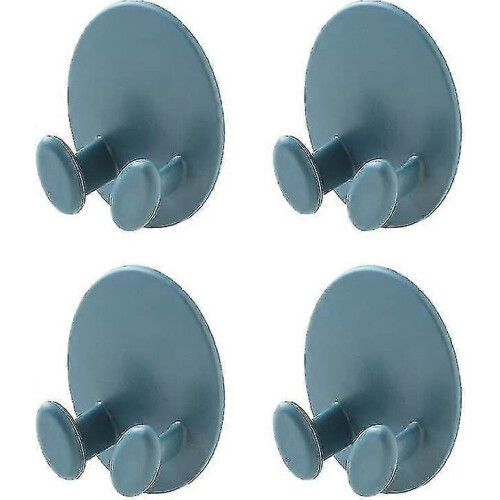 Oval Socket Cable Hook Multi-function Adhesive Plug Holder Cord Organizer Storage Rack Key Hanger (blue) (4pcs)