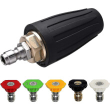 4000 Psi 3.5 Port Rotating Turbo Nozzle Pressure Washer 6.35mm Quick Connect Accessory Kit With 5 Spray Nozzles