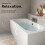 Modern Bathroom Double Ended 1700mm Curved Bath Panel Acrylic White Bathtub 3