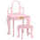 Kids Dressing Table Set, with Mirror and Drawer - Pink 1