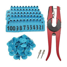 Cattle Ear Tags 001-100 Number Plastic Livestock Animal Tags compatible with Cows Ear Tag Applicator Kit,100 PC