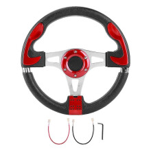 320mm/12.5in Car Sport Steering Wheel with Horn Button Universal Auto Modified PartsRed