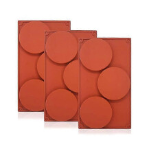 Set Of 3 Silicone Cake Molds 3-cavity Round