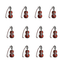 12 Sets Mini Violin Christmas Violin Model Desktop Instrument Adornment Mini Violin Ornaments