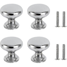 4pcs Drawer Door Handle Silver, 30mm Furniture Knob Door , Round Drawer Knobs