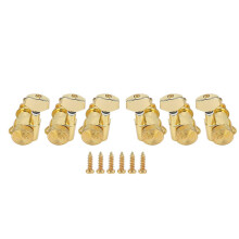 6Pcs Locking Guitar String Tuning Peg Metal Sealed Tuner Head Key Set Kit compatible with Electric NHXF(3 Left and 3 Right Peg Set )