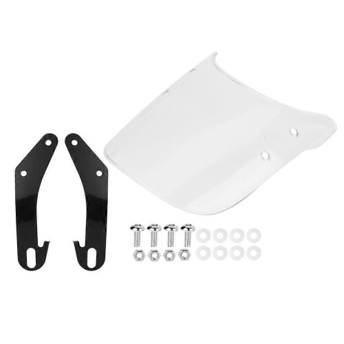 Windscreen Wind Deflector Motorcycle Suits 5-7" Round Headlights Windshield compatible with YAMAHA(White)