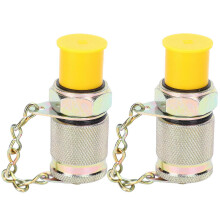 2Pcs Hydraulic Test Adapter High Pressure Hose Fitting Measuring Point Coupling Tool(1/4inM16 x 2 )