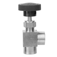 BSPP Female Thread Needle Valve 304 Stainless Steel Angle Type Stop Valve compatible with Water Gas Oil Fuel3/8