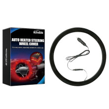 15in 12V Auto Heated Steering Wheel Cover Tangle Car Universal Winter Steering Wheel Heating Hand Warmer Wheel Protective Cover