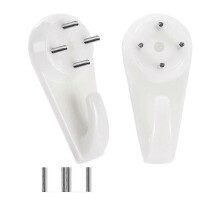 40 Picture Hangers, Concrete/Plaster/Hard Wall Hooks, compatible with Hanging Pictures, Tapestries, Clocks and Heavier Weights