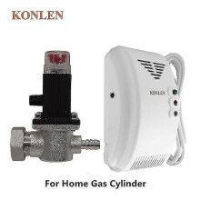 Solenoid Valve Connected to LPG Leak Alarm Detector compatible with Emergency Shutdown of Household Gas Cylinder