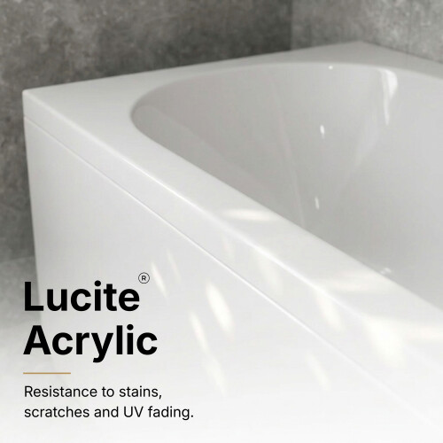 Modern Bathroom Double Ended 1800 x 800mm Curved Bath Side Panel Acrylic White 1