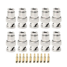10pcs Rg58 Bnc Male Plug compatible with Cctv Security Coax Coupler Video Bnc Connector