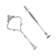 Multi tiers Cake Tray Stand Handle Fruit Plate Hardware Fitting Holder(2-tiers Crown Silver)