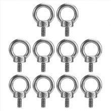 10PCS Lifting Eye Bolt Screw 304 Stainless Steel Silver