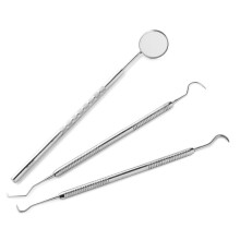 Mundhygiene-Set – 3-teiliges Set aus Edelstahlschaber, Zahnstocher und Mundspiegel