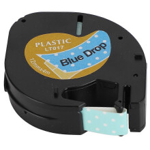 Thermal Paper Label Tape Cute Labeling Ribbon Sticker Blue Drop Type compatible with Dymo 12mm