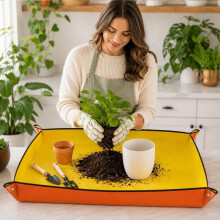 Wasserdichte Umtopfmatte für Zimmerpflanzen, faltbare Umtopfmatte 13" x 13"