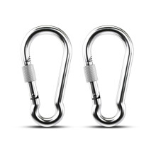 Conjunto de 2 Mosquetões Kinlink Grandes de 4 polegadas com Trava, Resistentes, em Aço Inoxidável 304 Premium