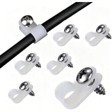 120 buc. Cleme de cablu RGBZONE de 1/2" albe tip R cu șuruburi, cleme de sârmă din plastic nailon