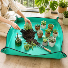 Wasserdichte Umtopfmatte für Zimmerpflanzen, faltbare Umtopfmatte 13" x 13"