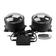 Dynamic LED Car Headlights Assembly 2 in 1 Devil Eye Decoration Fog Lamp Lighting Remote Control Auto Retrofit 12-36V