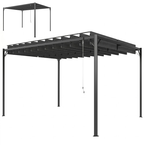 Outsunny Pérgola Gris 404 x 304 x 240 cm