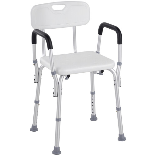 Homcom Silla para Ducha Blanco 51.5 x 51.5 x 84 cm