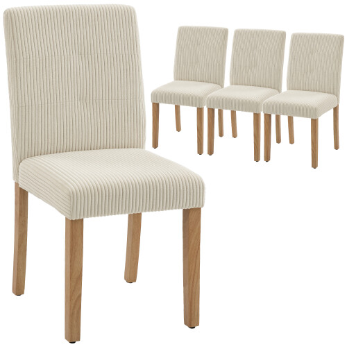 Homcom Sillas de Comedor Beige 44 x 56 x 90 cm