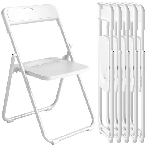 Homcom Sillas Plegable Blanco 48.5 x 47 x 75 cm