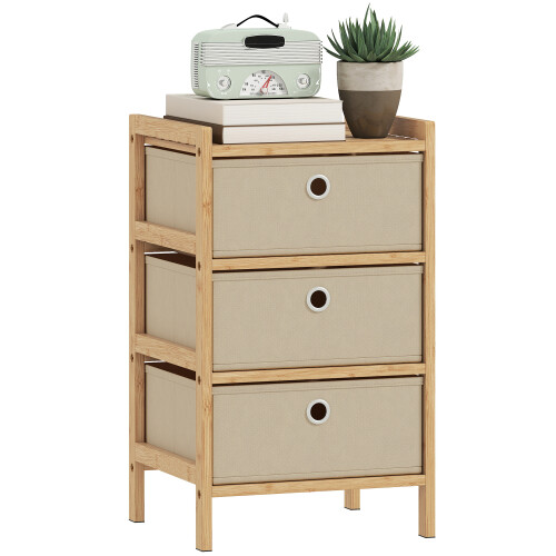 Homcom Cómoda de Tela Beige 33 x 29 x 55 cm