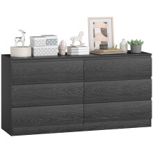 Cómoda para Dormitorio Negro 140 x 40 x 71 cm
