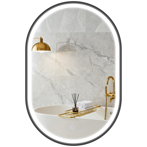 Homcom Espejo de Baño Negro 60 x 4 x 90 cm