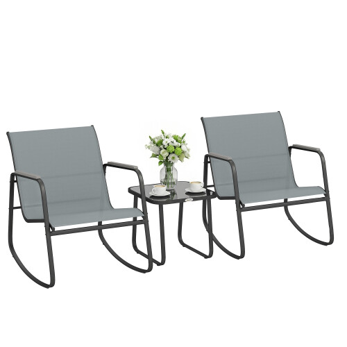 Outsunny Conjunto de Bistró Gris 79 x 61 x 78 cm