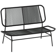Banco de Ratán Negro 117 x 67 x 80 cm