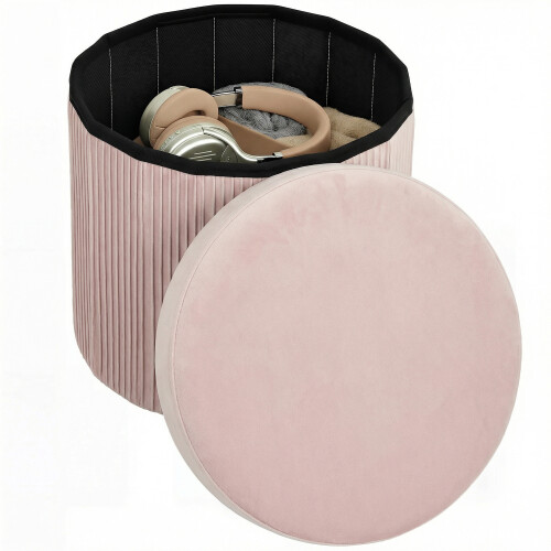Homcom Banco de Almacenaje Rosa 38 x 38 x 38 cm