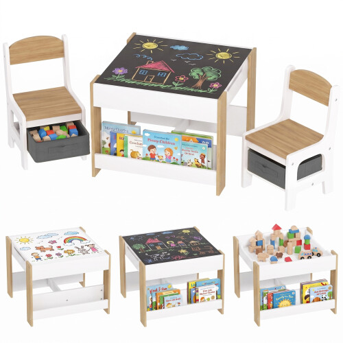 Homcom Mesa para Niño Marrón 61.5 x 61.5 x 48 cm