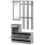 Homcom Conjunto Muebles de Entrada Gris 90 x 10 x 91 cm 1