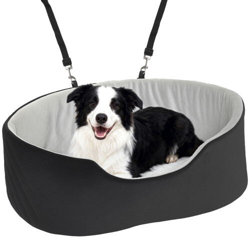 PawHut Asiento Coche Perro Negro 77 x 43 x 28 cm