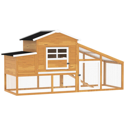 PawHut Gallinero Exterior Marrón 200 x 80 x 105 cm