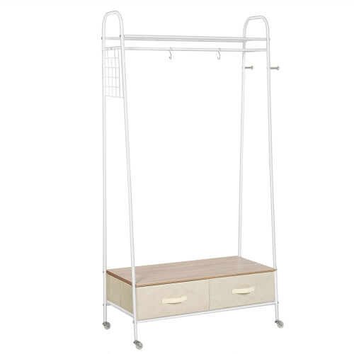 Homcom Perchero Metálico con Rueda Bicolor 99 x 47 x 185cm