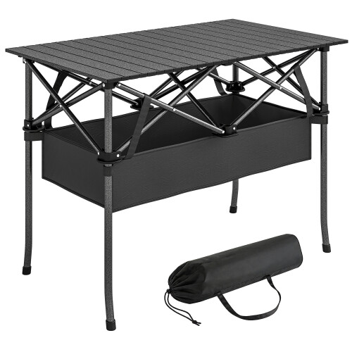 Outsunny Mesa de Camping Negro 93 x 55 x 68 cm