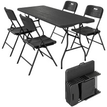 Conjunto para Camping Negro 180 x 74 x 74 cm