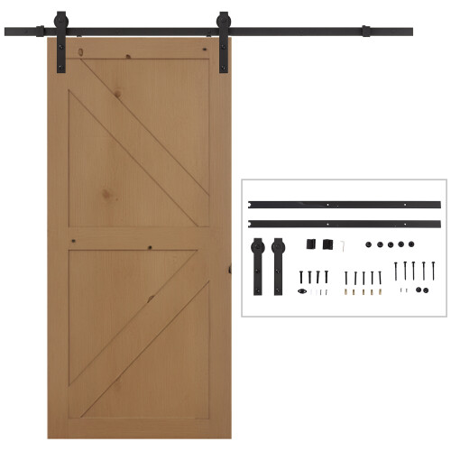 Homcom Kit Puerta Corredera Negro 200 x 4 x 0.7cm