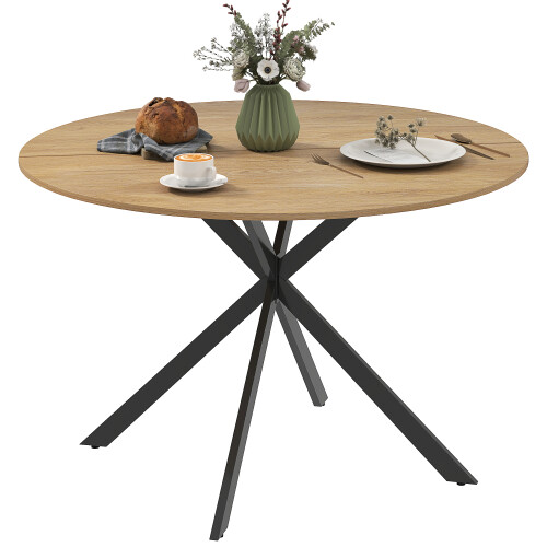 Homcom Mesa de Comedor Marrón 120 x 120 x 75 cm