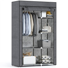 Armario de Tela Gris 103 x 43 x 162.5 cm